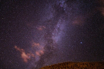 background with stars in the mountains