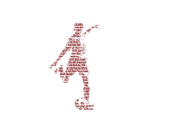 Text portrait of football player.