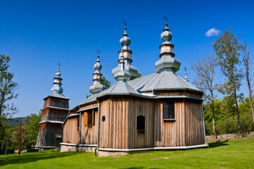 Fototapeta na wymiar Orthodox Church of St. Michael the Archangel. Turzansk, Subcarpathian Voivodeship, Poland.