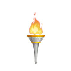 Cartoon medieval vector torch game asset, flambeau