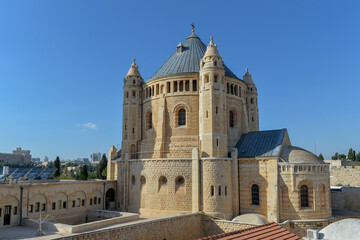 Fototapeta na wymiar Dormition abbey - benedictine community on mount zion in jerusalem. israel