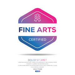 Creative (Fine arts) Certified badge, vector illustration.
