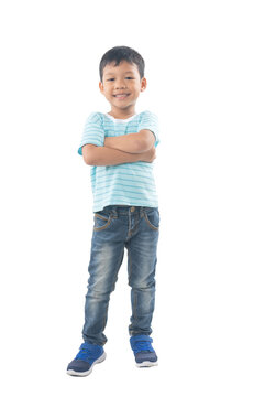 portrait of young Asian boy kid isolated on white background