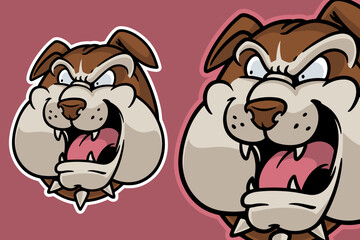 Obraz na płótnie Canvas bulldog head mascot vector illustration cartoon style