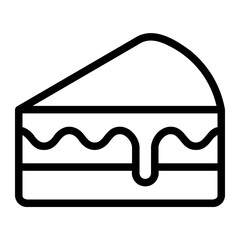 Piece Of Cake On Plate line icon