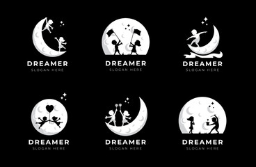 Child dream logo design illustration collection - Dream Logo - banner icon