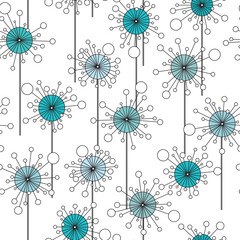 abstract flower design - seamless vector repeat pattern, use it for wrappings, fabric, packaging and other print and design projects