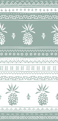 ethnic pineapple design - seamless vector repeat pattern, use it for wrappings, fabric, packaging and other print and design projects