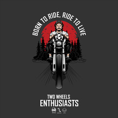 Fototapeta premium CHOOPER MOTORCYCLE ILLUSTRATION WITH A GRAY BACKGROUND