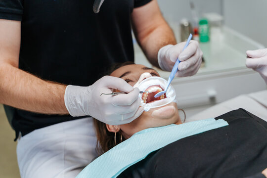 Dentistry modern operation process. Professional stomatology technologies.