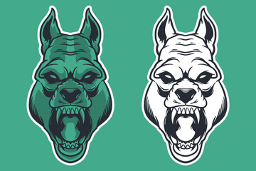 dog head mascot vector illustration cartoon style