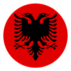 3D Flag of Albania on avatar circle.