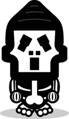 cute ghostface bone mascot character cartoon vector illustration 