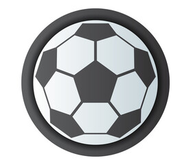 soccer ball icon symbol. Back to school object set in paper art item.