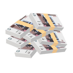 Russian Ruble Vector Illustration. Russia money set bundle banknotes. Paper money 500 RUB. Flat style. Isolated on white background. Simple minimal design.