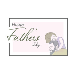 Father with Daughter for Father S Day Celebration Line Drawing Design Minimal Illustration