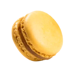 Fototapete Macarons Lemon flavour macaron isolated with transparent background