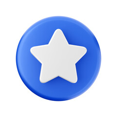 Obraz premium blue star button 3d icon illustration