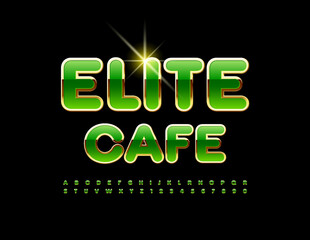 Fototapeta premium Vector premium Emblemn Elite Cafe. Chic Elegant Font. Trendy Alphabet Letters and Numbers