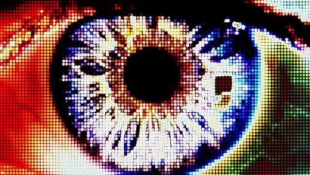 An abstract concept of the human eye with the iris increasing and decreasing in size with every breath - seamless looping.