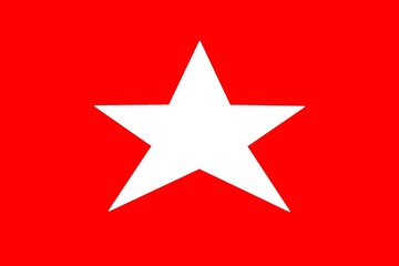 red star on white background