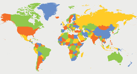 Fototapeta premium High detailed political map of World