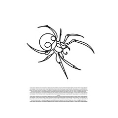 continuous line of spiders. vector spider line art