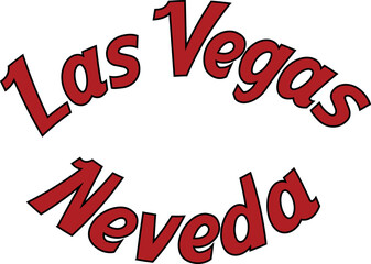 Las Vegas Nevada text sign illustration on white Background.