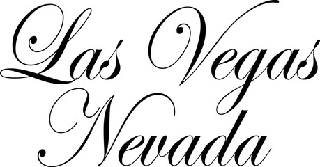 Las Vegas Nevada text sign illustration on white Background.