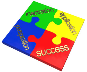 jigsaw concept success concept application concept inspiration perspiration primary colours colors