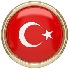 Obraz premium Isolated Badge with the turkish flag on transparent background