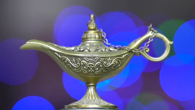 genie lamp with beautiful bokhe