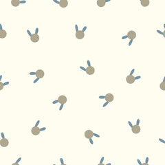  animal cute face seamless pattern  design on yellow color background .