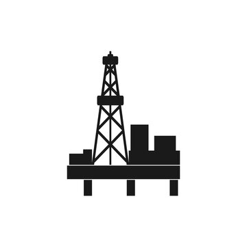 Oil platform in the sea icon isolated on white background
