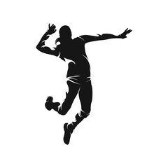 Fototapeta na wymiar Women Volleyball Player Silhouette - Volleyball women jumping smash silhouette isolated on with backgroun- vector illustration