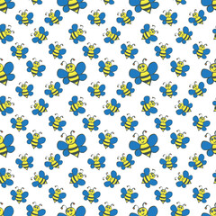 Fototapeta na wymiar Bee Vector illustration. Seamless patterns. Fun shapes. 