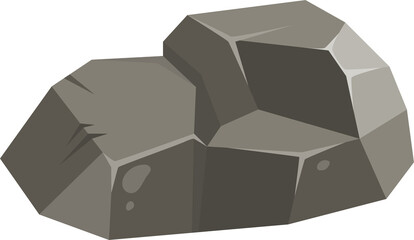 Cartoon stone, rock, cobble, boulder, rubble piece