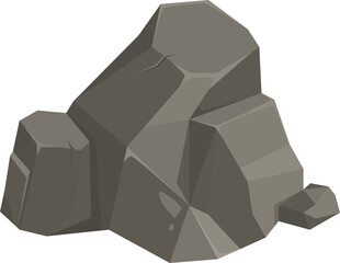 Stone lump with broken separated small piece block