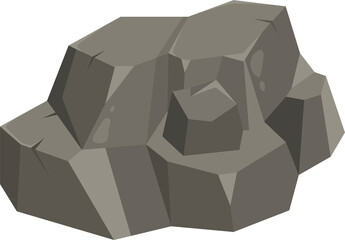 Cartoon stone, rock, cobble, boulder, gravel piece