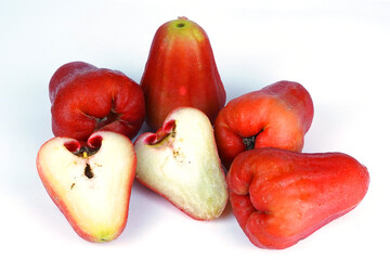 Java apples or Jambu Air (in Indonesian) isolated against white background