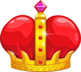 Cartoon royal golden crown of king, game asset