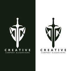 simple brave sword vector logo