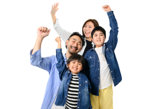 スマホやpcでも！切り抜いても超使いやすい家族のポートレート　4人
