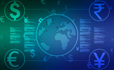 Money transfer. Global Currency. Stock Exchange, Financial Background,Stock market concept