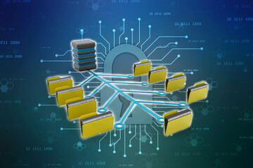 3d illustration of Data sharing concept