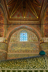 Fototapeta na wymiar Mevlana mausoleum and tomb landmark interior in Konya. Anatolia, Turkey