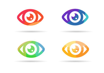 Eye icon - eye symbol. flat eye sign vector. colorful eye icons
