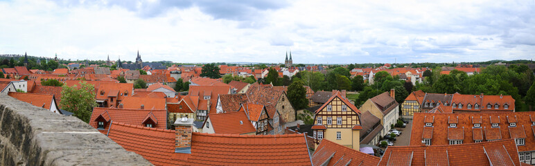 Fototapeta na wymiar Panoramic view of Quedlinburg, Germany from the castle