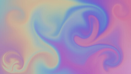 the soft flow of smoky liquids, abstract background in holographic colors with pink, purple, blue, and yellow