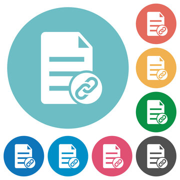 Attach document solid flat round icons